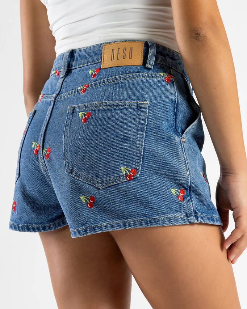 DESU Girls' Sunday Cherry Denim Skort for Womens