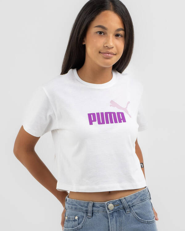 Puma Girls' Logo Cropped T-Shirt for Womens