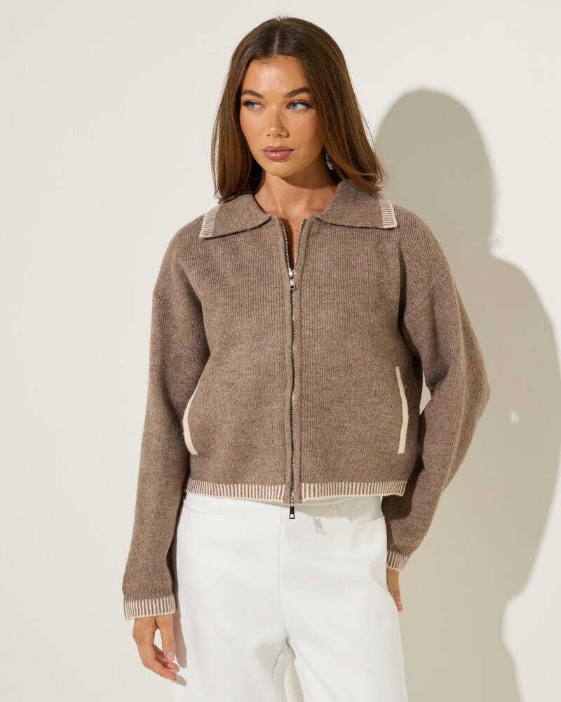 Ava And Ever Neon Zip Knit Jumper for Womens