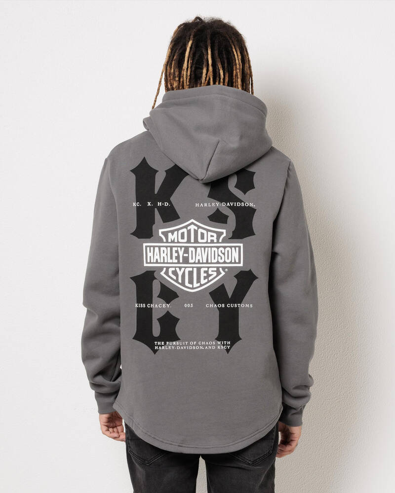 Kiss Chacey Harley-Davidson Hog Duel Curved Hoodie for Mens