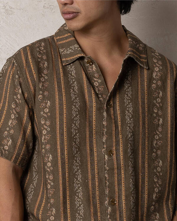 Rhythm Paisley Stripe Short Sleeve Shirt for Mens