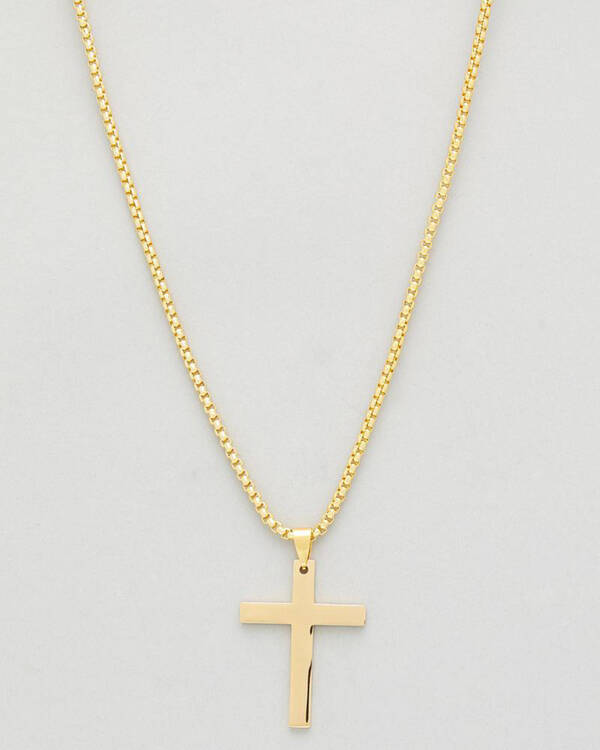 REPUBLIK Gold Cross Chain Necklace for Mens