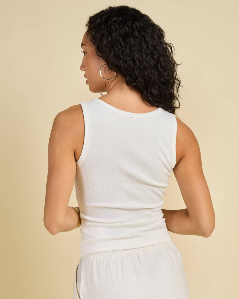 Ava And Ever Basic Myla Rib Scoop Tank Top for Womens