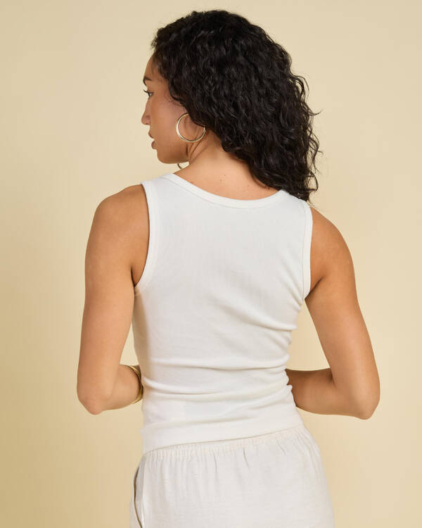 Ava And Ever Basic Myla Rib Scoop Tank Top for Womens