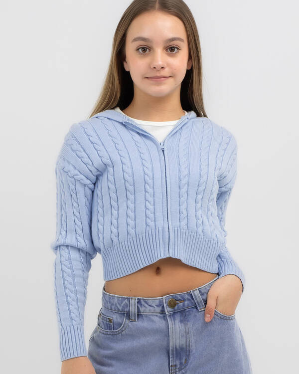 Ava And Ever Girls' Bailee Hooded Cable Knit Jumper for Womens