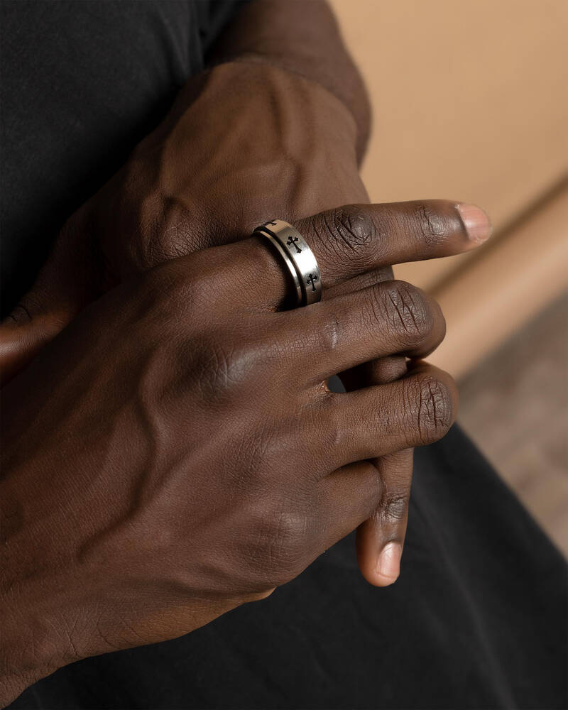 REPUBLIK Cross Spinner Ring for Mens