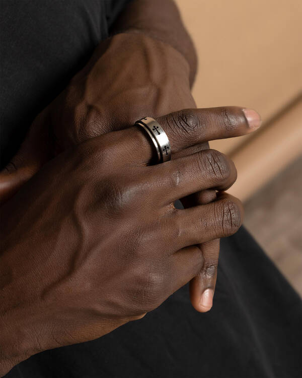 REPUBLIK Cross Spinner Ring for Mens