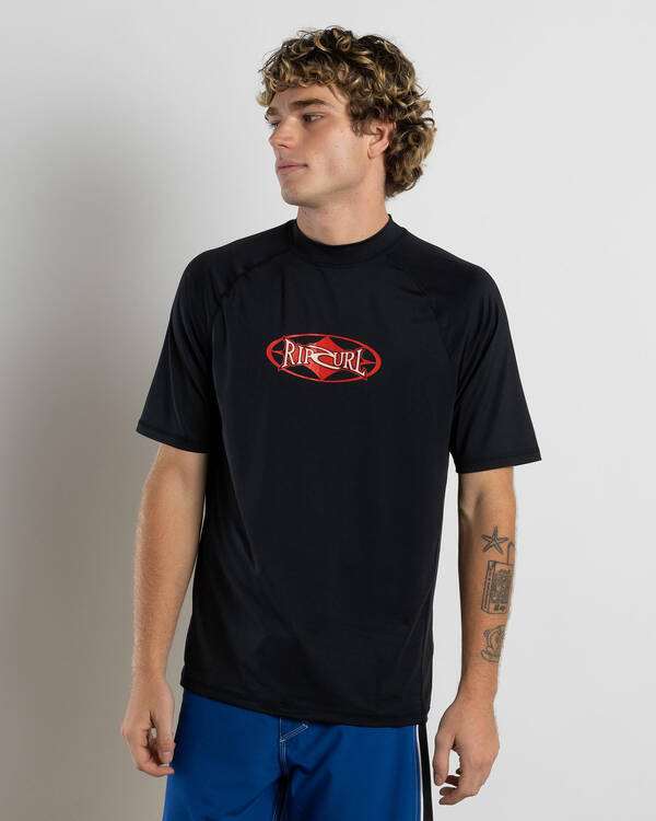Rip Curl Heritage Oval Short Sleeve Rash Vest for Mens