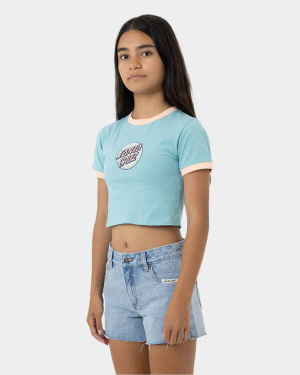 Santa Cruz Girls' Sprinkle Dot Front Baby Tee for Womens