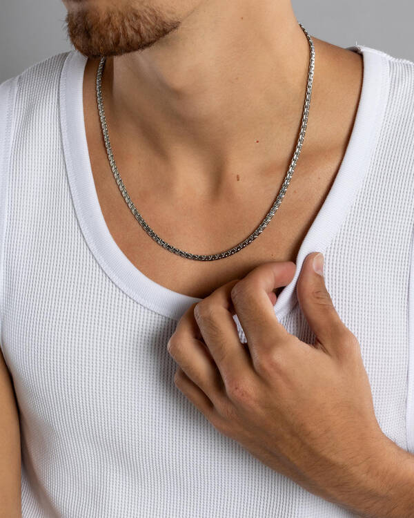 REPUBLIK Silver Snake Chain Necklace for Mens