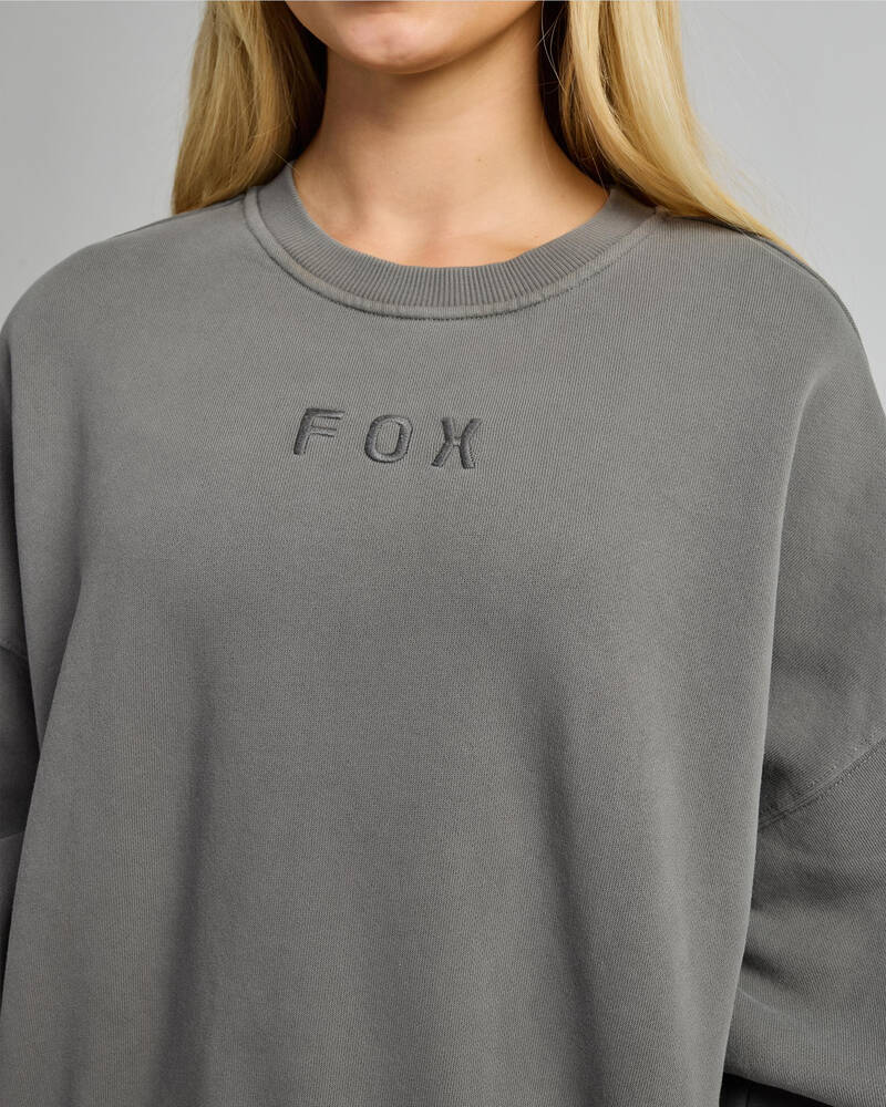 Fox Wordmark OV Fleece Crew Sweatshirt for Womens