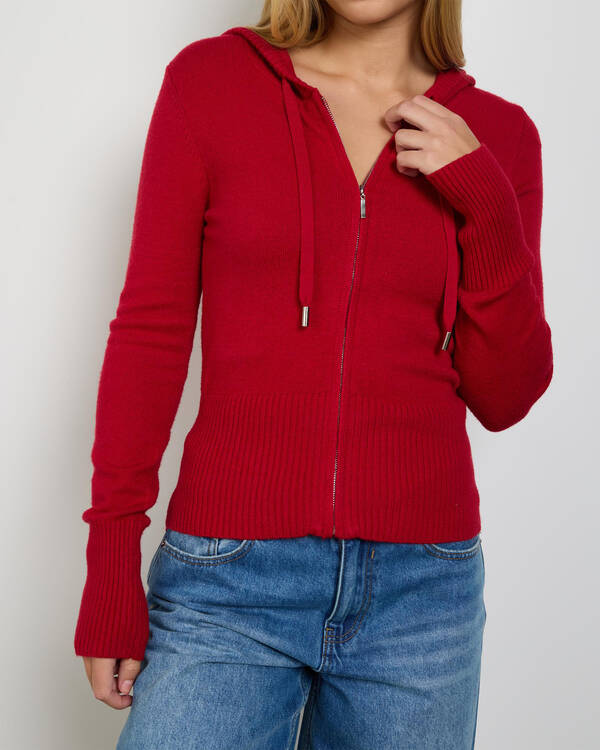Ava And Ever Cora Hooded Zip Knit Jumper for Womens