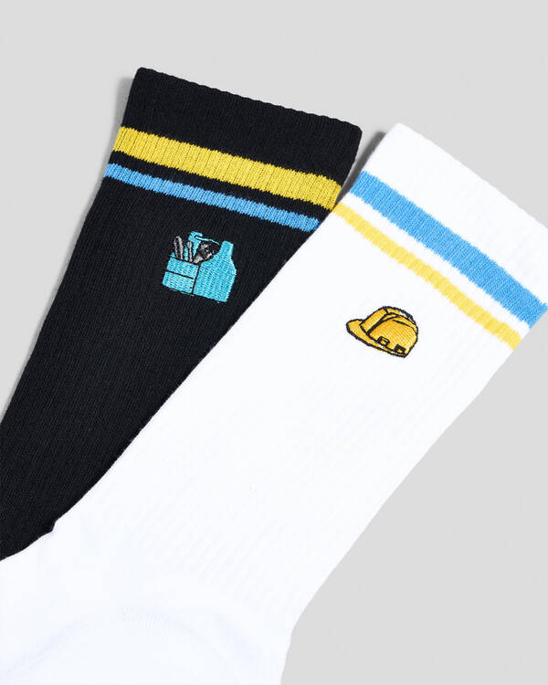 FOOT-IES Worksite Tools Sneakers Socks 2 Pack for Mens