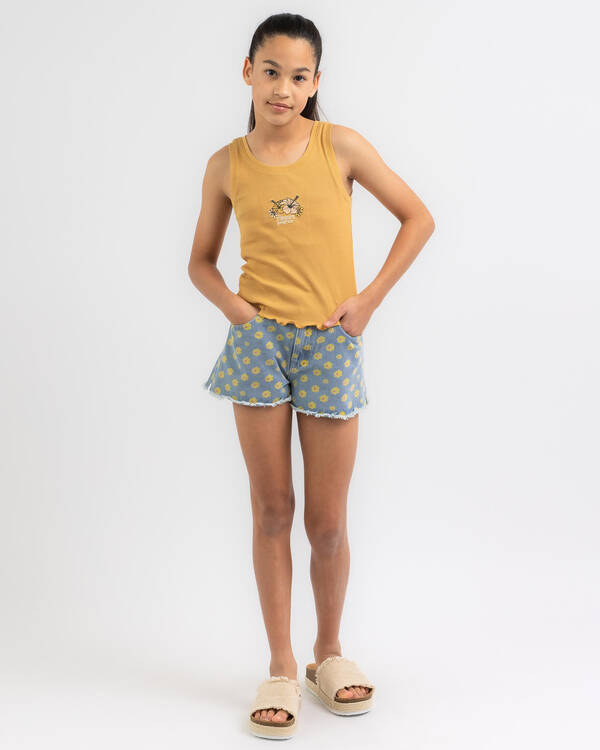Rusty Girl's Daisy Kick Flare Denim Shorts for Womens