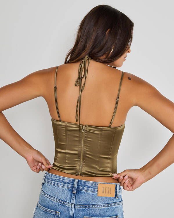 Ava And Ever Jess Satin Corset Top for Womens