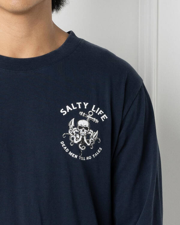 Salty Life Grim Long Sleeve T-Shirt for Mens