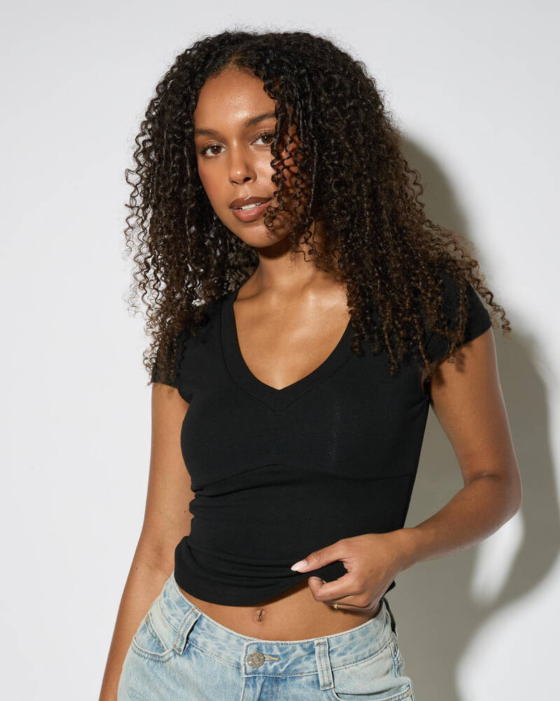 Ava And Ever Indie Basic V Neck Tee for Womens