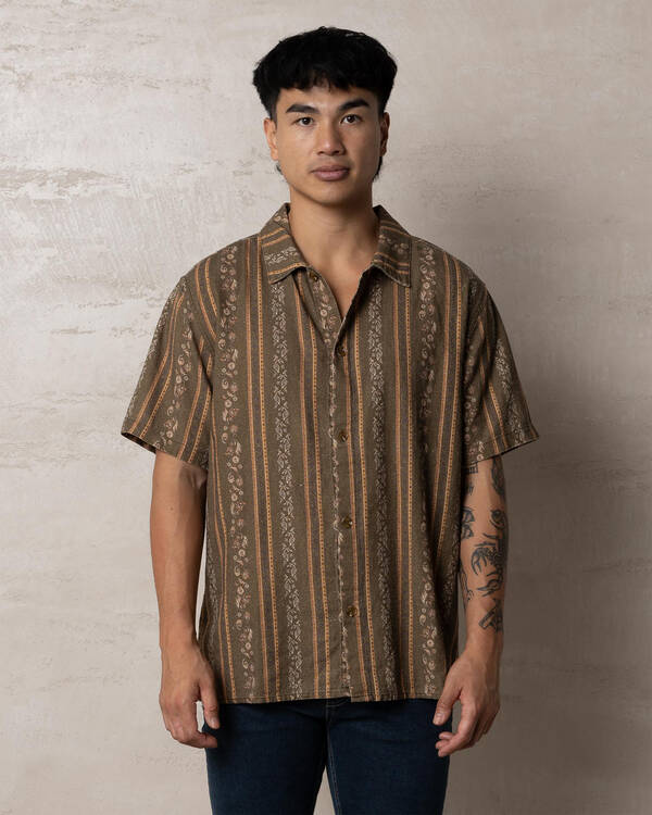 Rhythm Paisley Stripe Short Sleeve Shirt for Mens