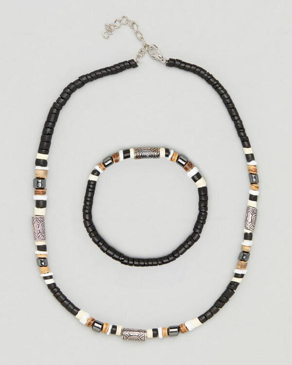 Classics 77 Beaded Bracelet and Necklace Combo Pack for Mens
