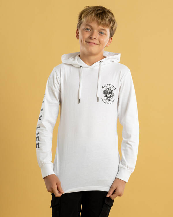 Salty Life Boys' Seafarer Hooded Long Sleeve T-Shirt for Mens