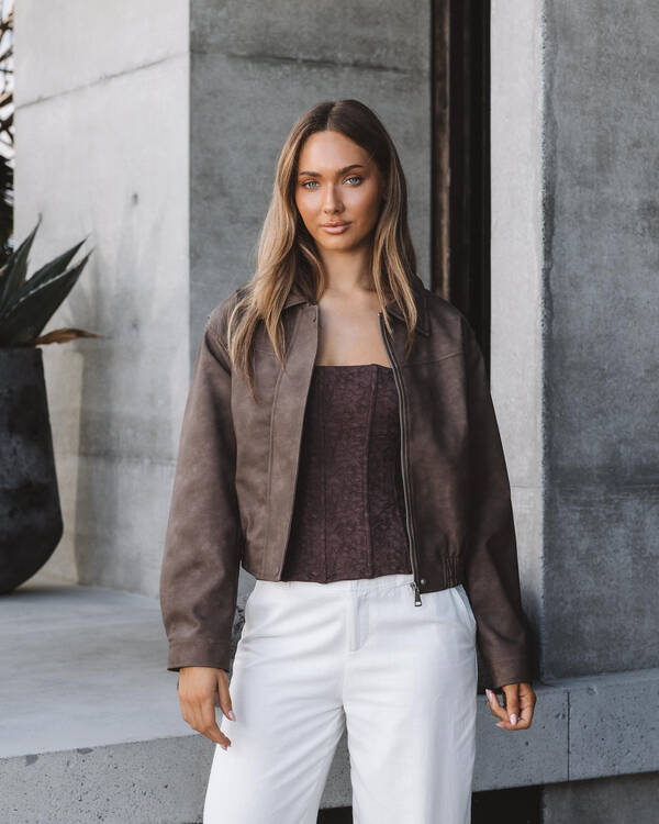 Ava And Ever Brando Faux Leather Jacket for Womens