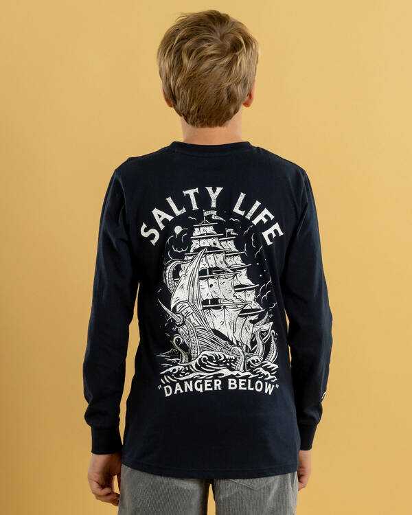 Salty Life Boys' Shipwreck Long Sleeve T-Shirt for Mens