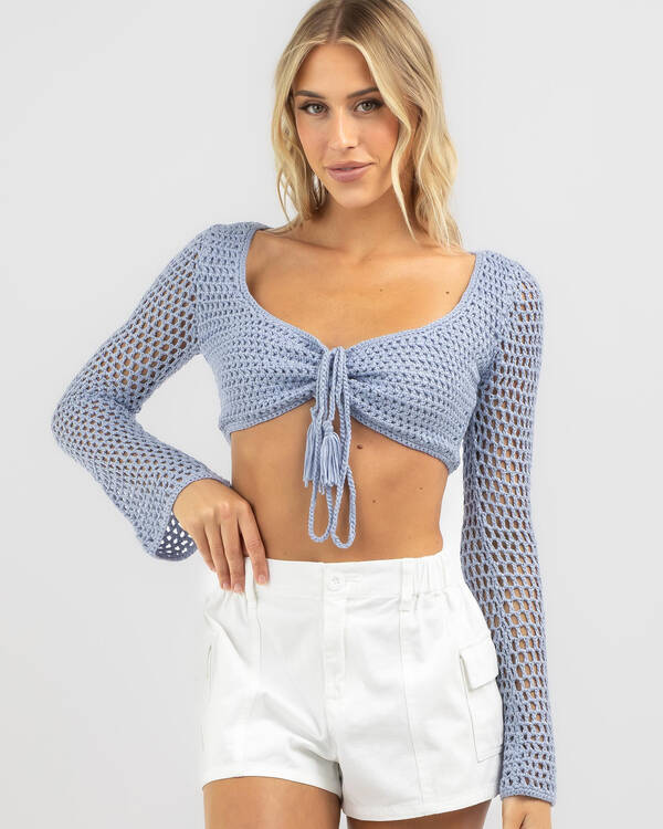 Ava And Ever Ashy Crochet Ultra Crop Top for Womens