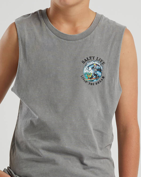 Salty Life Boys' Barrelled Muscle Tank for Mens