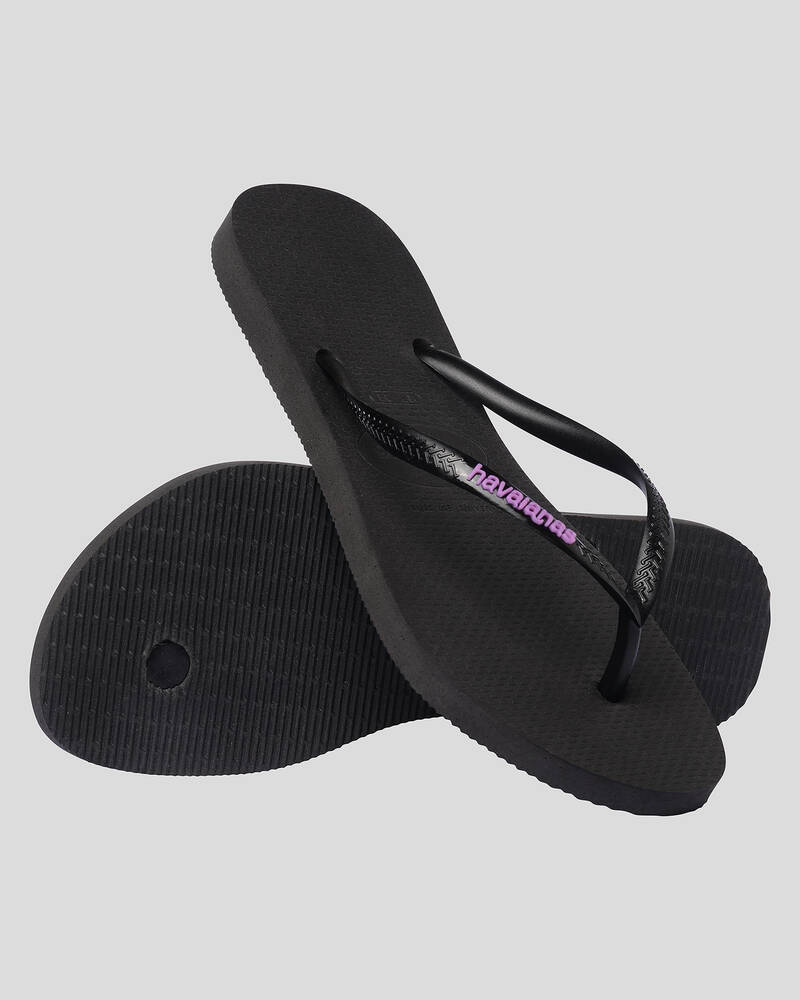 Havaianas Slim Rubber Logo Thongs for Womens