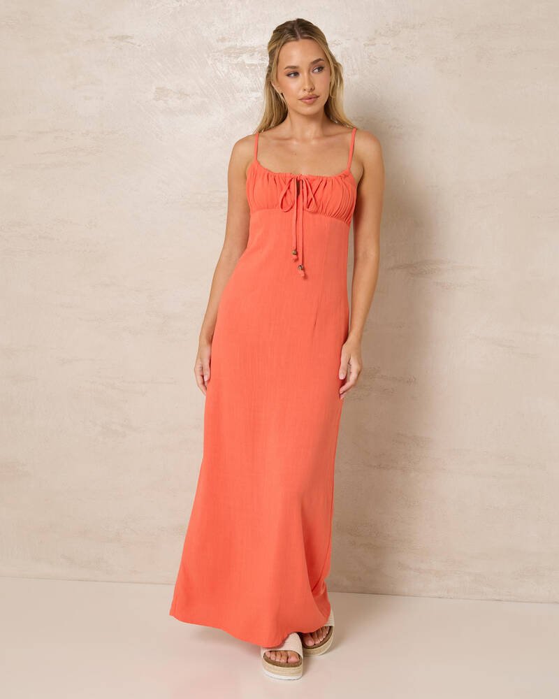 Rhythm Austin Gathered Maxi Dress for Womens