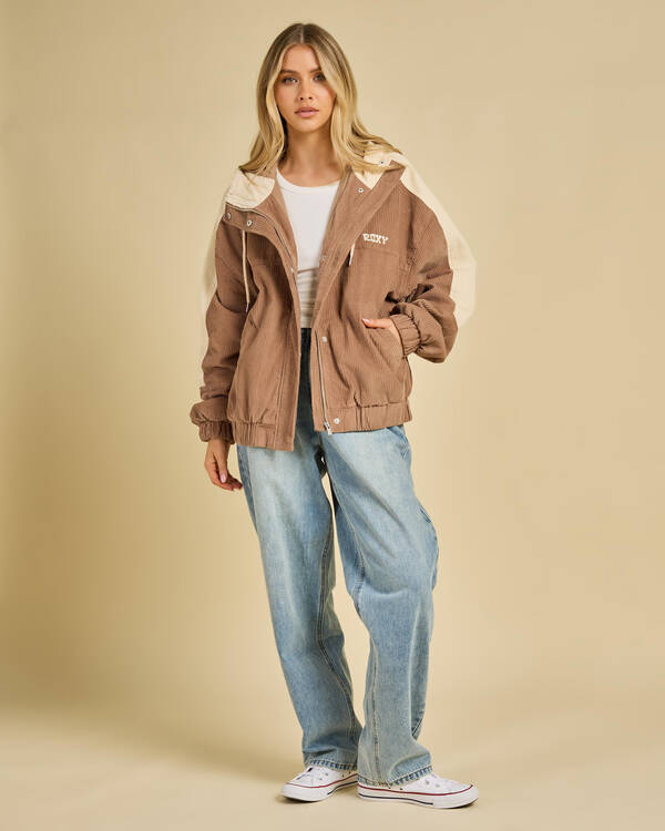 Roxy Duo Cord Hooded Jacket for Womens