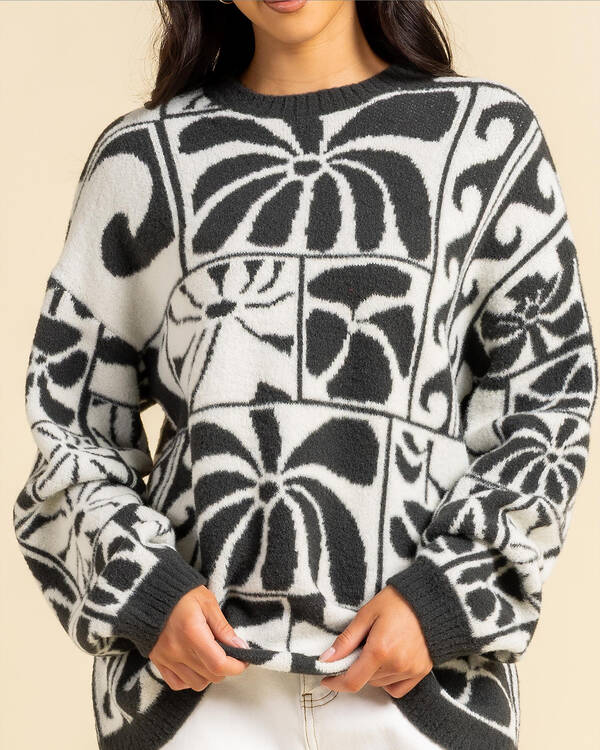 Rip Curl AOTS-TY Williams Oceanic Jacquard Crew Knit Sweater for Womens