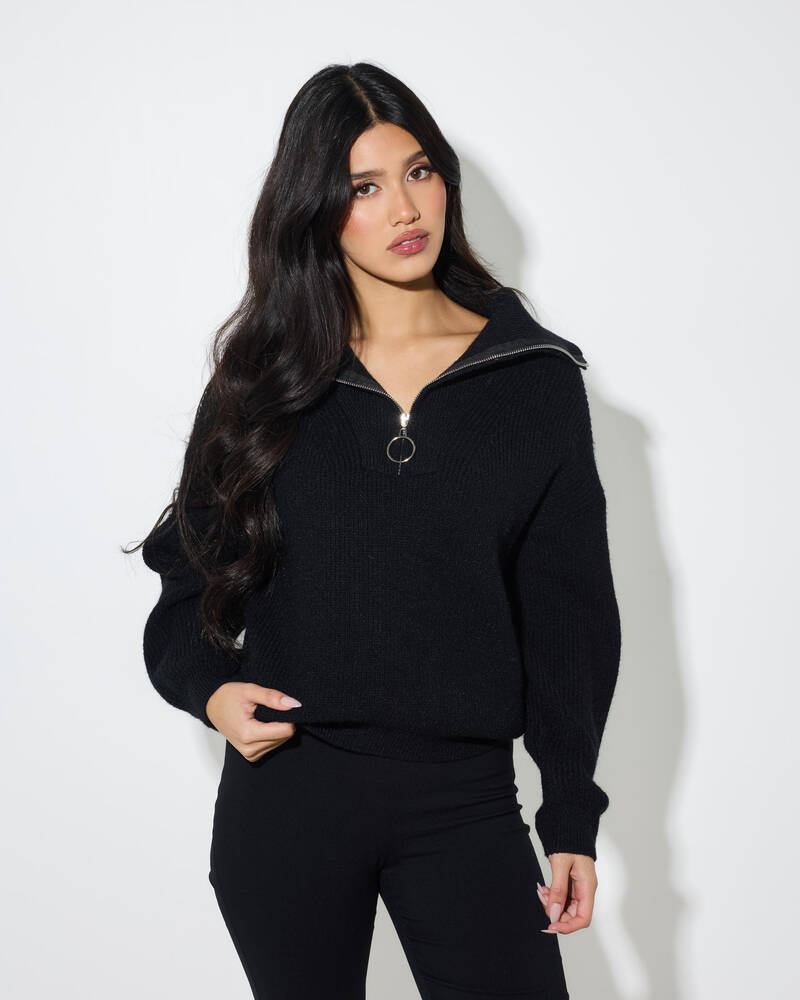 Mooloola Quarter Zip Knit Jumper for Womens