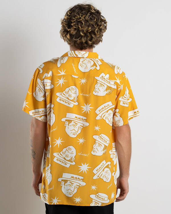 Milton Mango Gilded Mango Party Short Sleeve Shirt for Mens