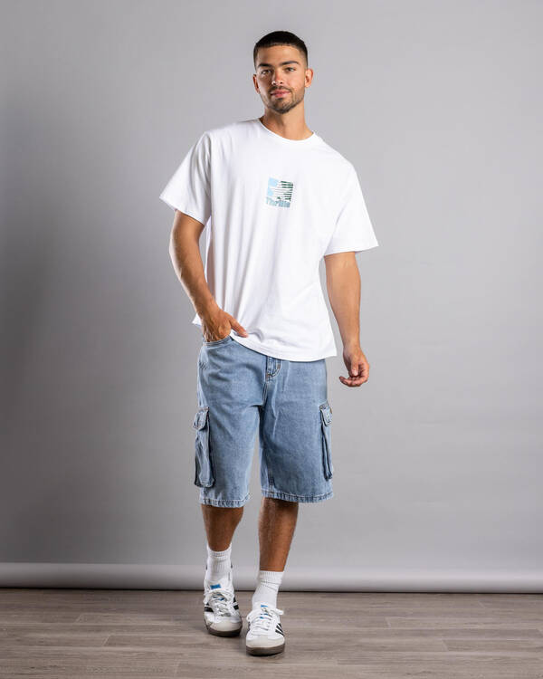 Thrills Big Slacker Denim Cargo Shorts for Mens