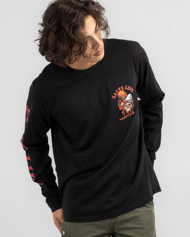 Salty Life Abyss Long Sleeve T-Shirt for Mens