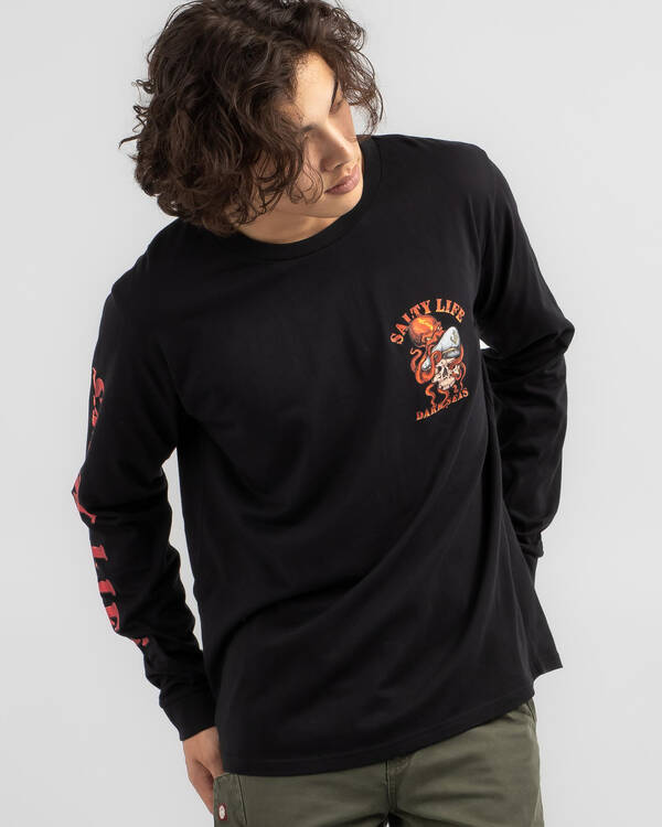 Salty Life Abyss Long Sleeve T-Shirt for Mens