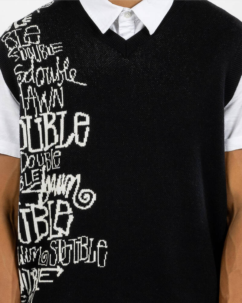 S-Double Script Stack Sweater Vest for Mens