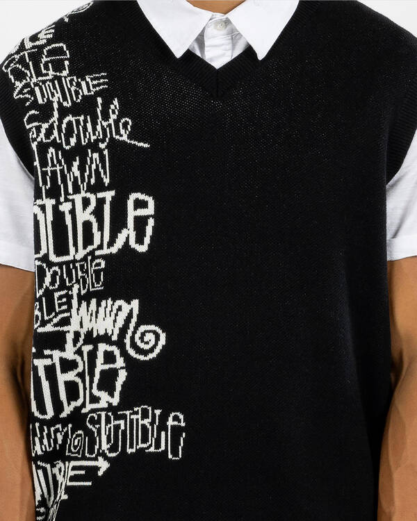 S-Double Script Stack Sweater Vest for Mens