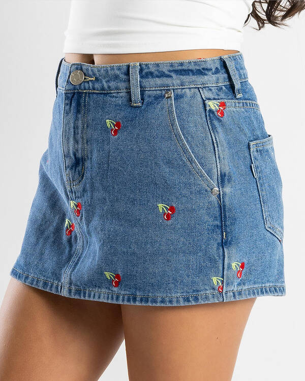 DESU Girls' Sunday Cherry Denim Skort for Womens