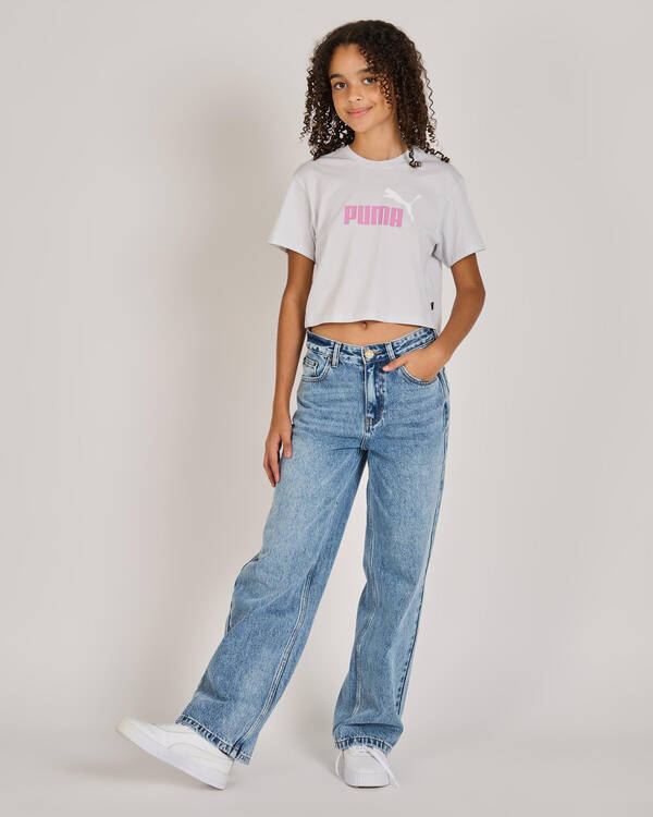 Puma Girls' Logo Cropped T-Shirt for Womens