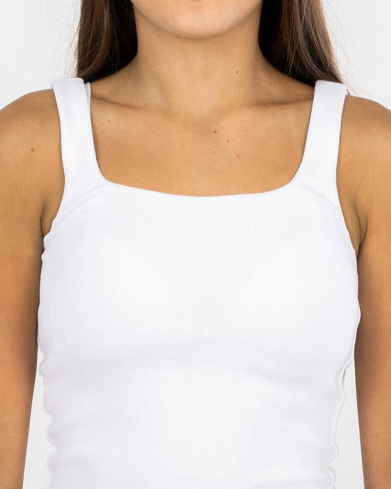 Mooloola Girls' Basic Square Neck Rib Tank Top for Womens