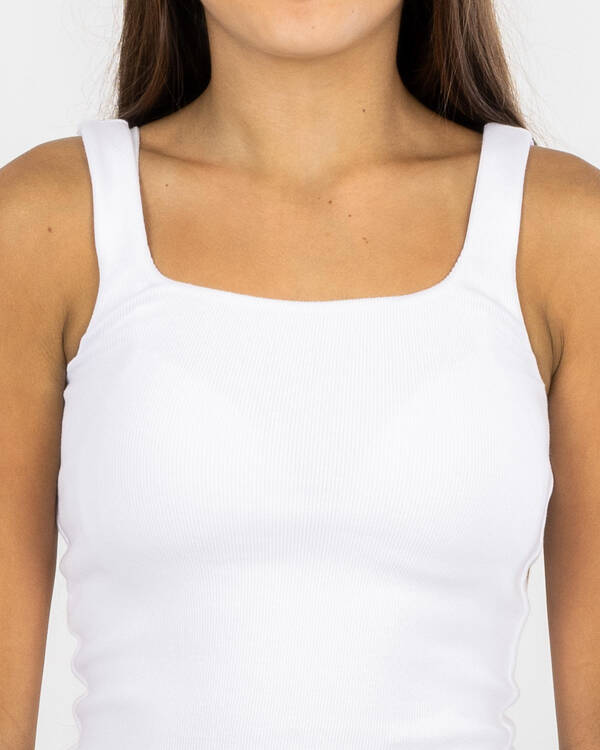 Mooloola Girls' Basic Square Neck Rib Tank Top for Womens