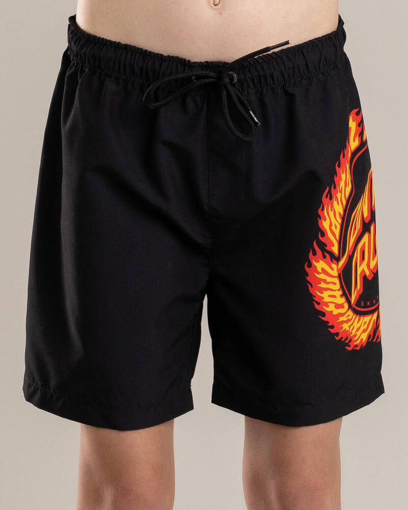 Santa Cruz Boys' Flamed Ringed Dot Board Shorts for Mens