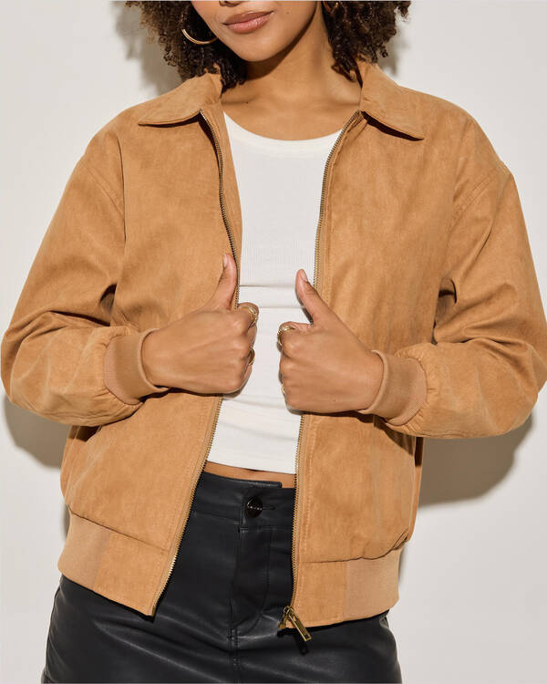 Ava And Ever Dune Faux Suede Jacket for Womens