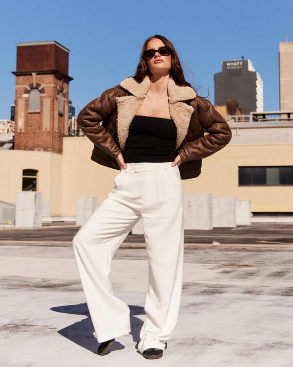 Ava And Ever Frenchy Faux Leather Jacket for Womens