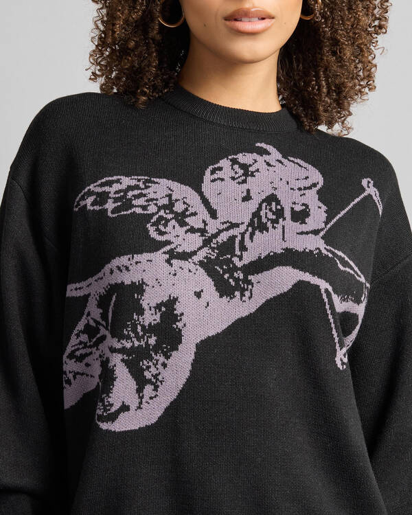 Worship Supplies Cherub Box Fit Crew Knit Sweater for Womens