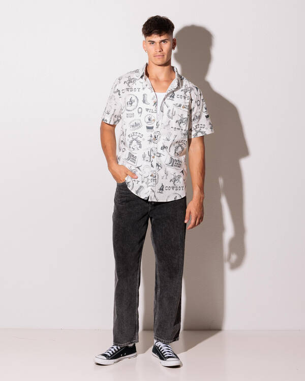 Double Diamond Ranch Wild West Short Sleeve Shirt for Mens