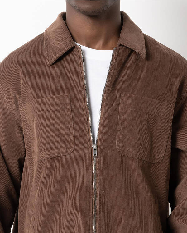 Silent Theory Baby Cord Zip Through Jacket for Mens