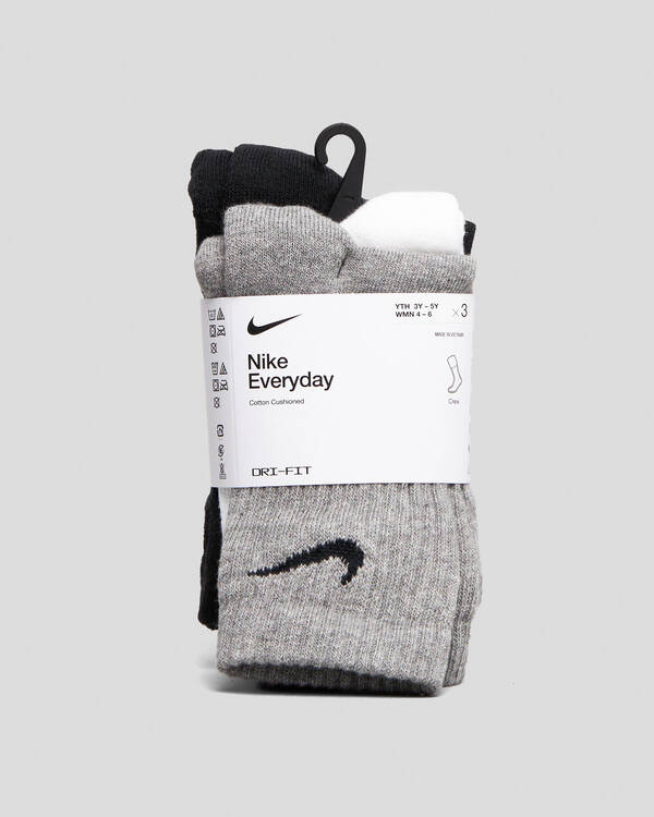 Nike Boys' Perfect Cushion Crew Trail Socks 3 Pack for Mens